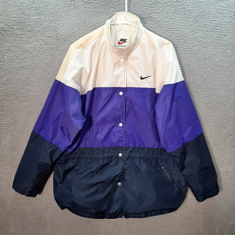 Vintage Nike Track Jacket Womens Large‎ Multicolor Colorblock 1990s Y2K Sports
